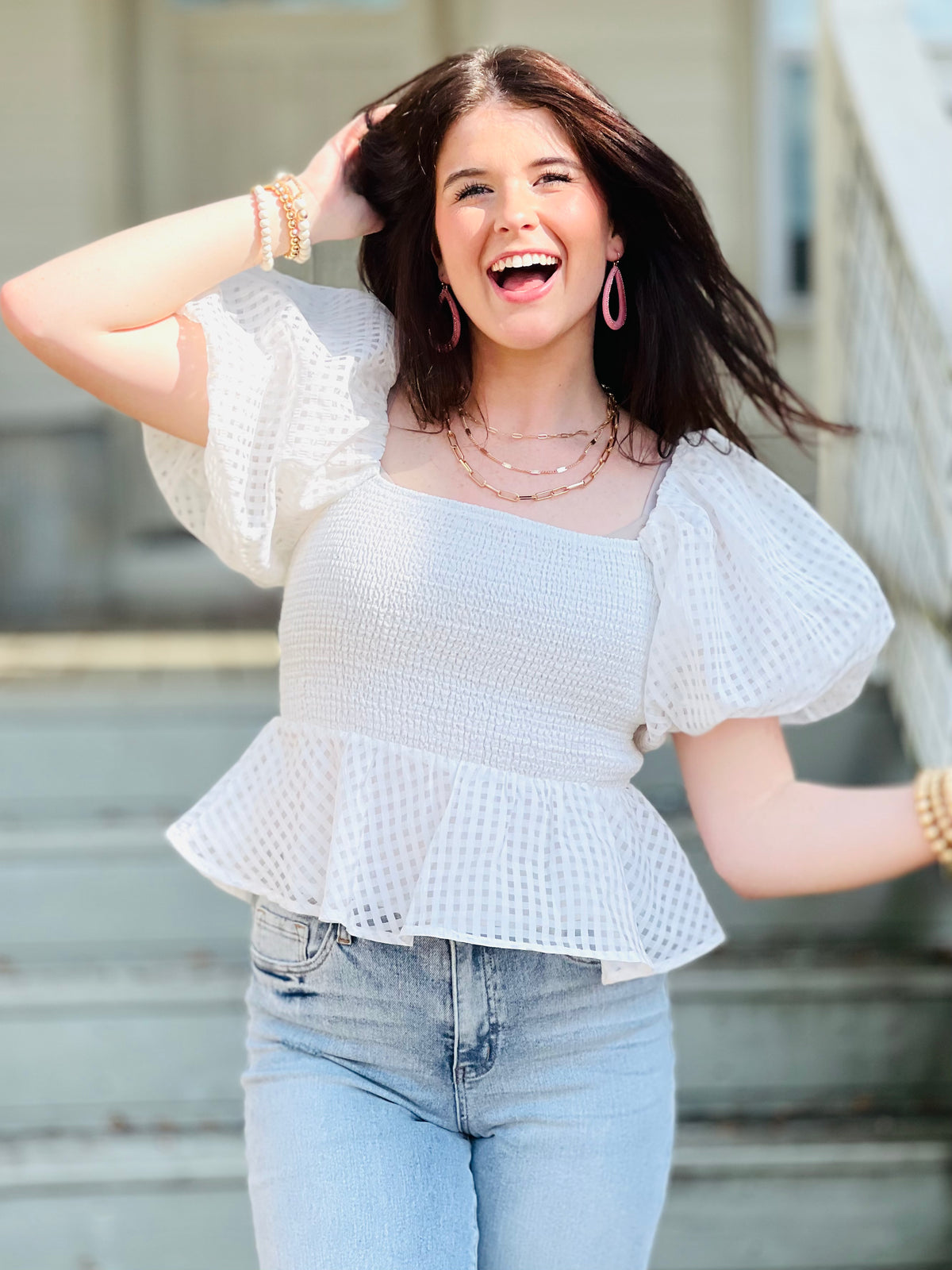 Peplum tops with 2024 sleeves