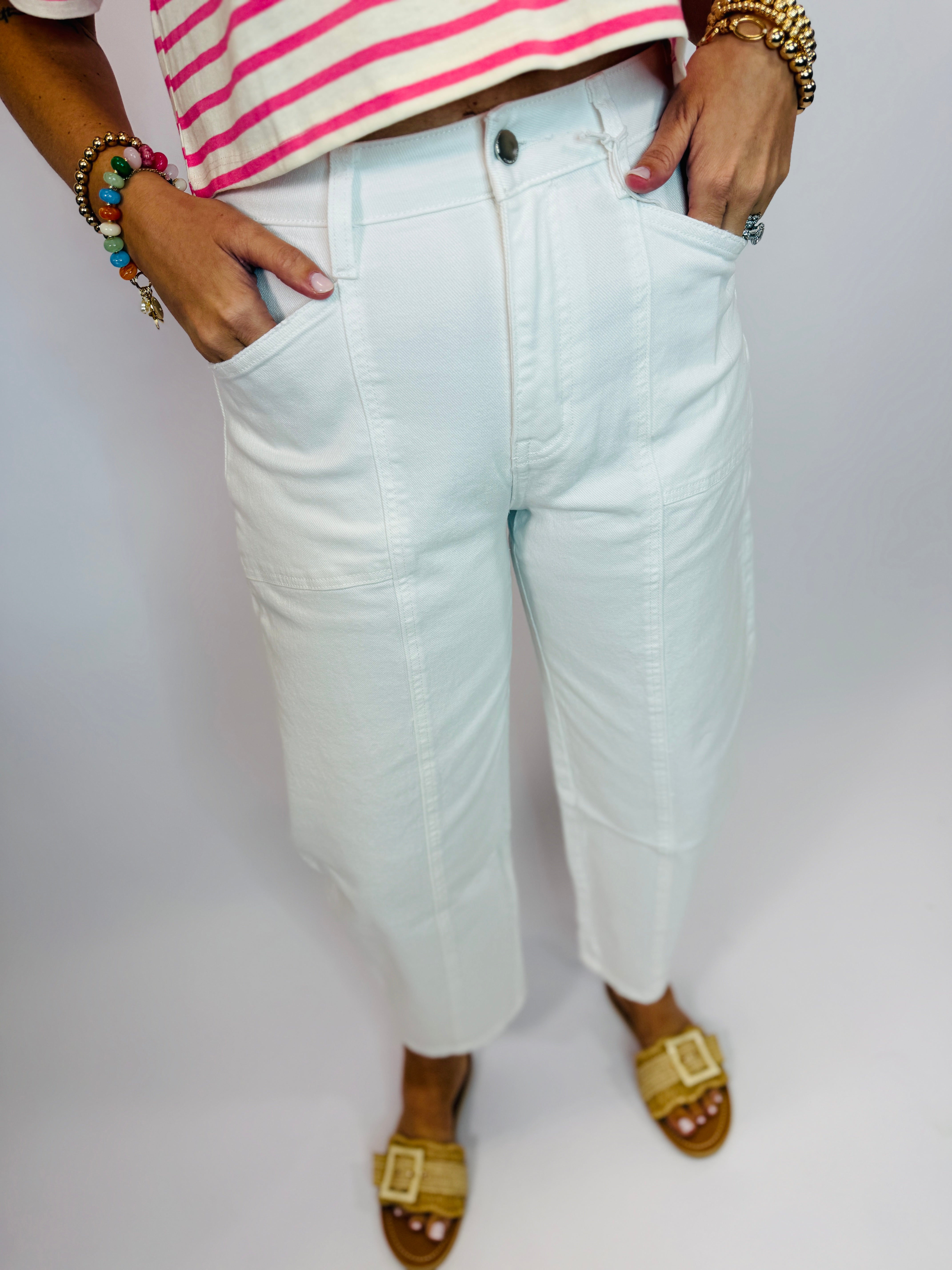 Morgan Barrel Denim- White