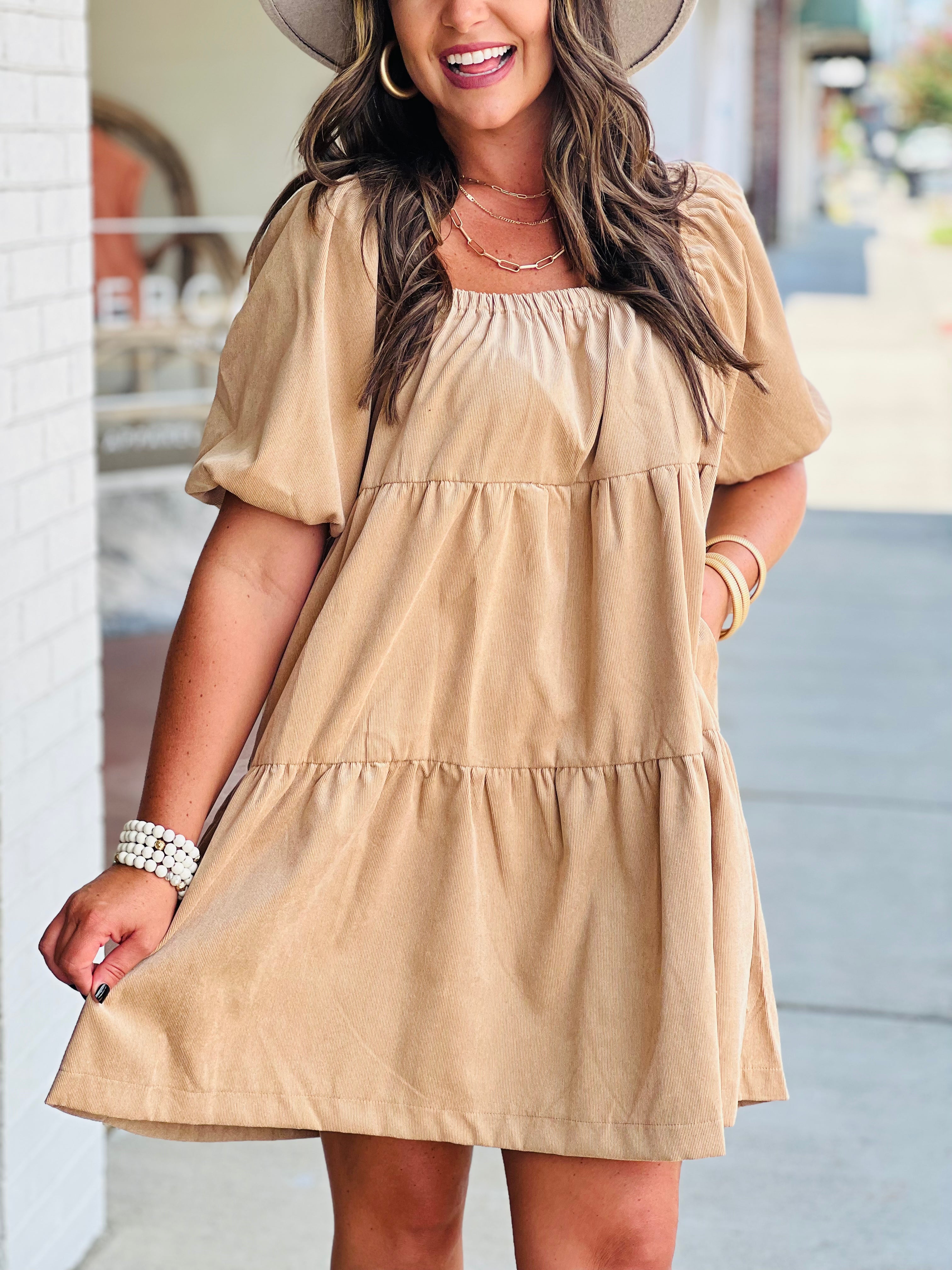 Emily Dress - Taupe - FINAL SALE