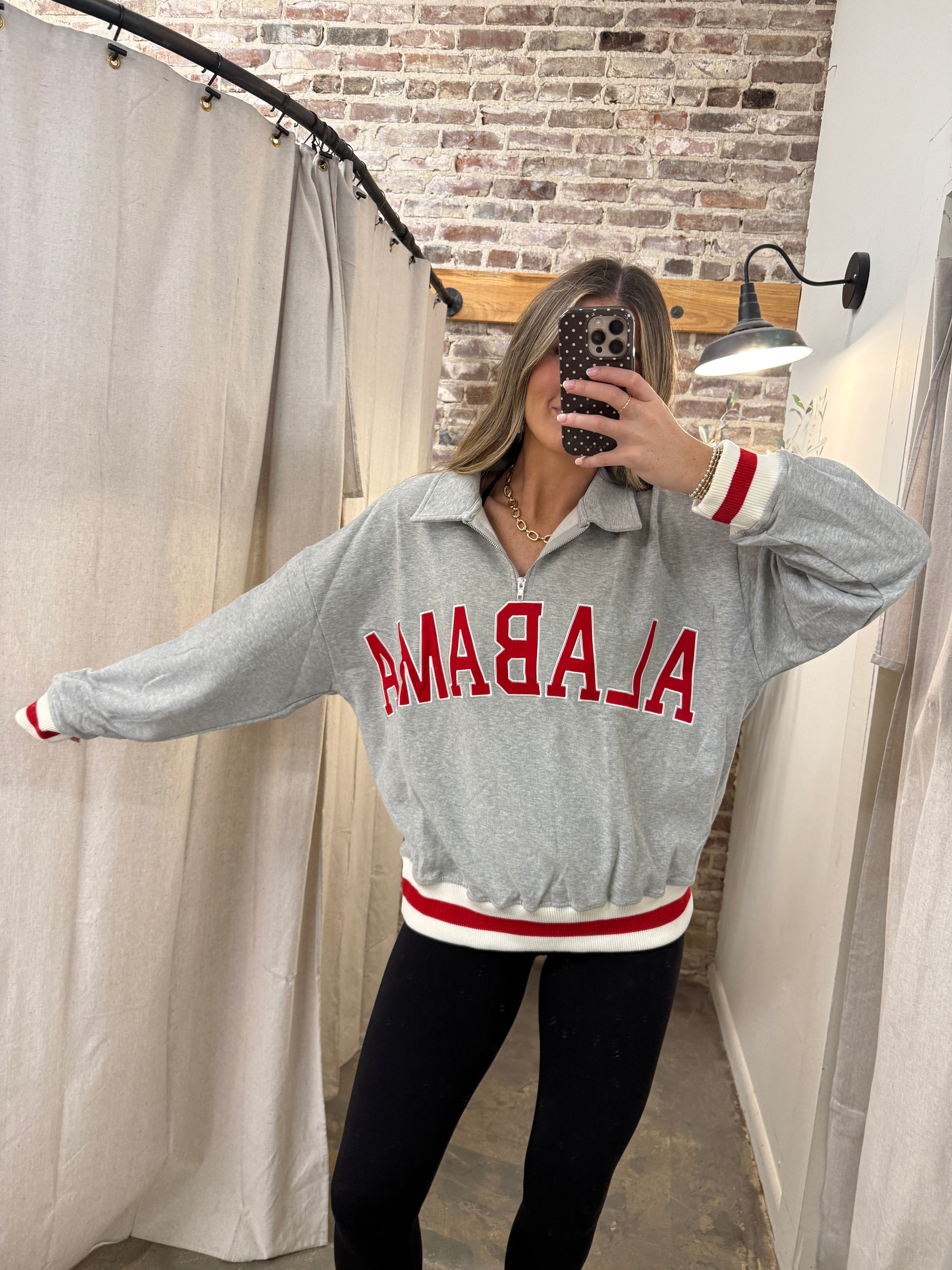 Varsity Bama Zip Pullover