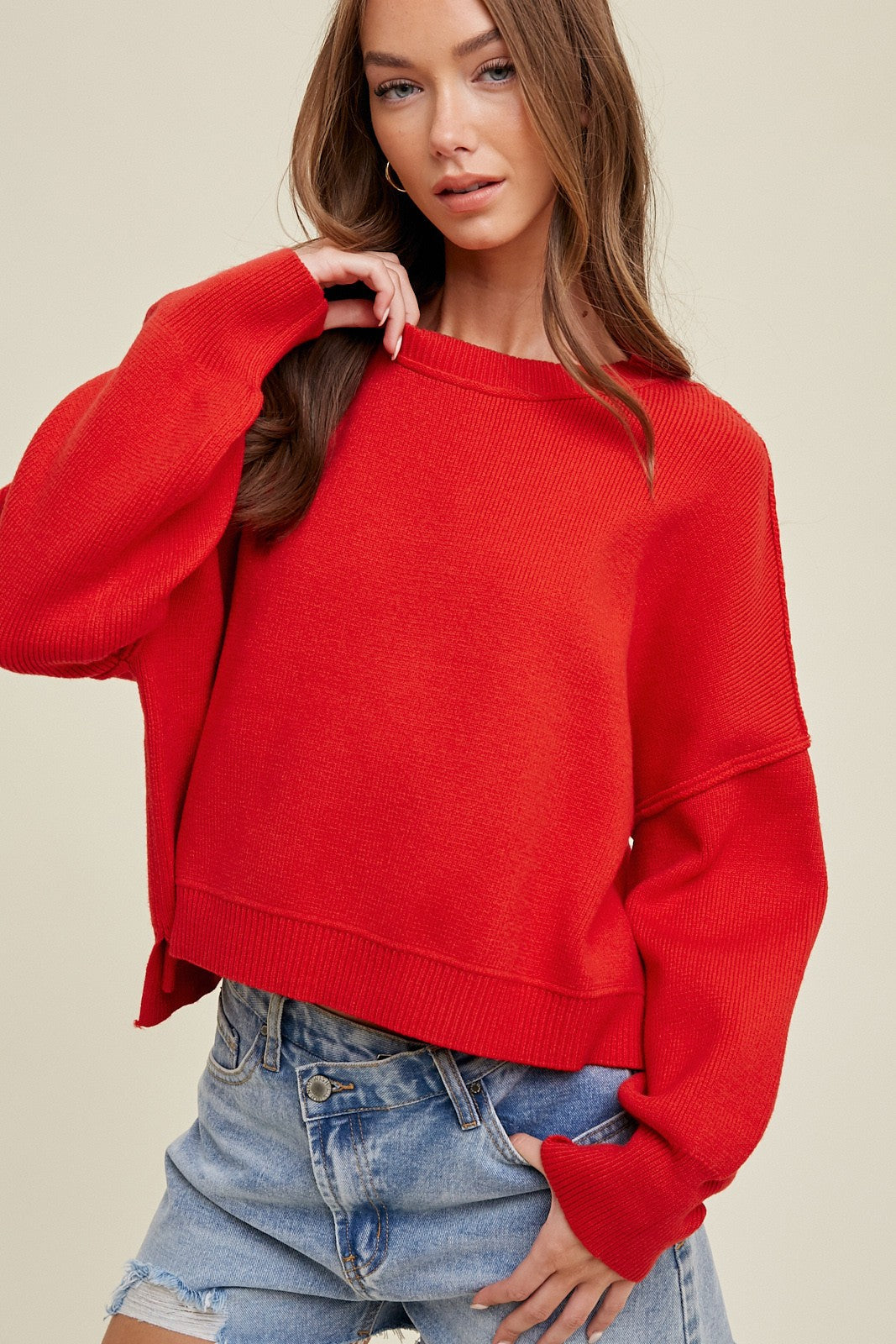 Peyton Sweater - Red - FINAL SALE