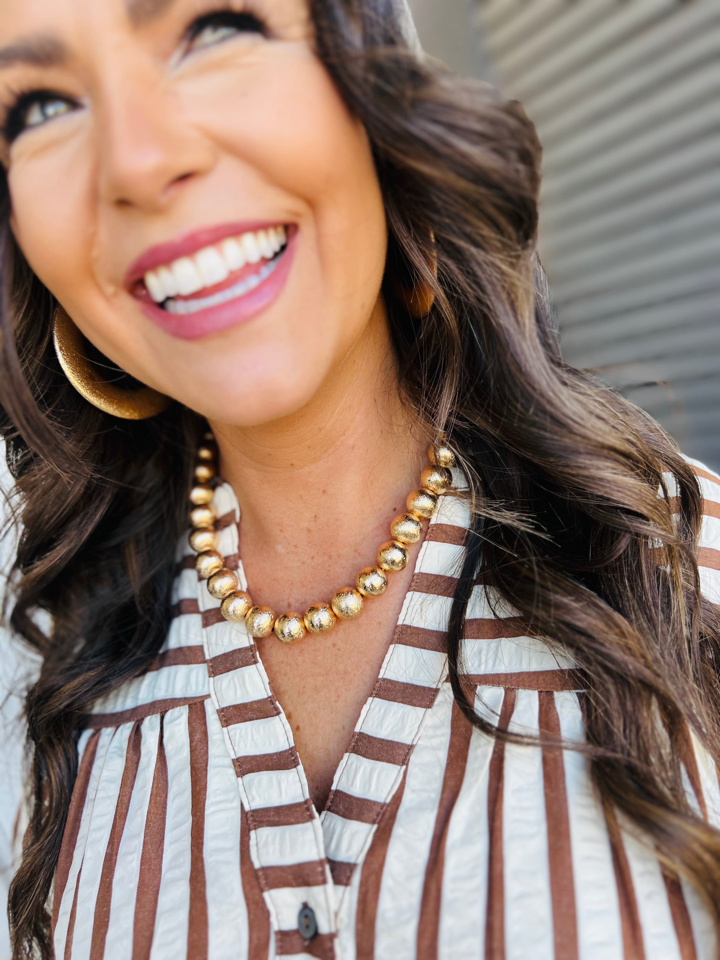 Gold Ball Beaded Necklace