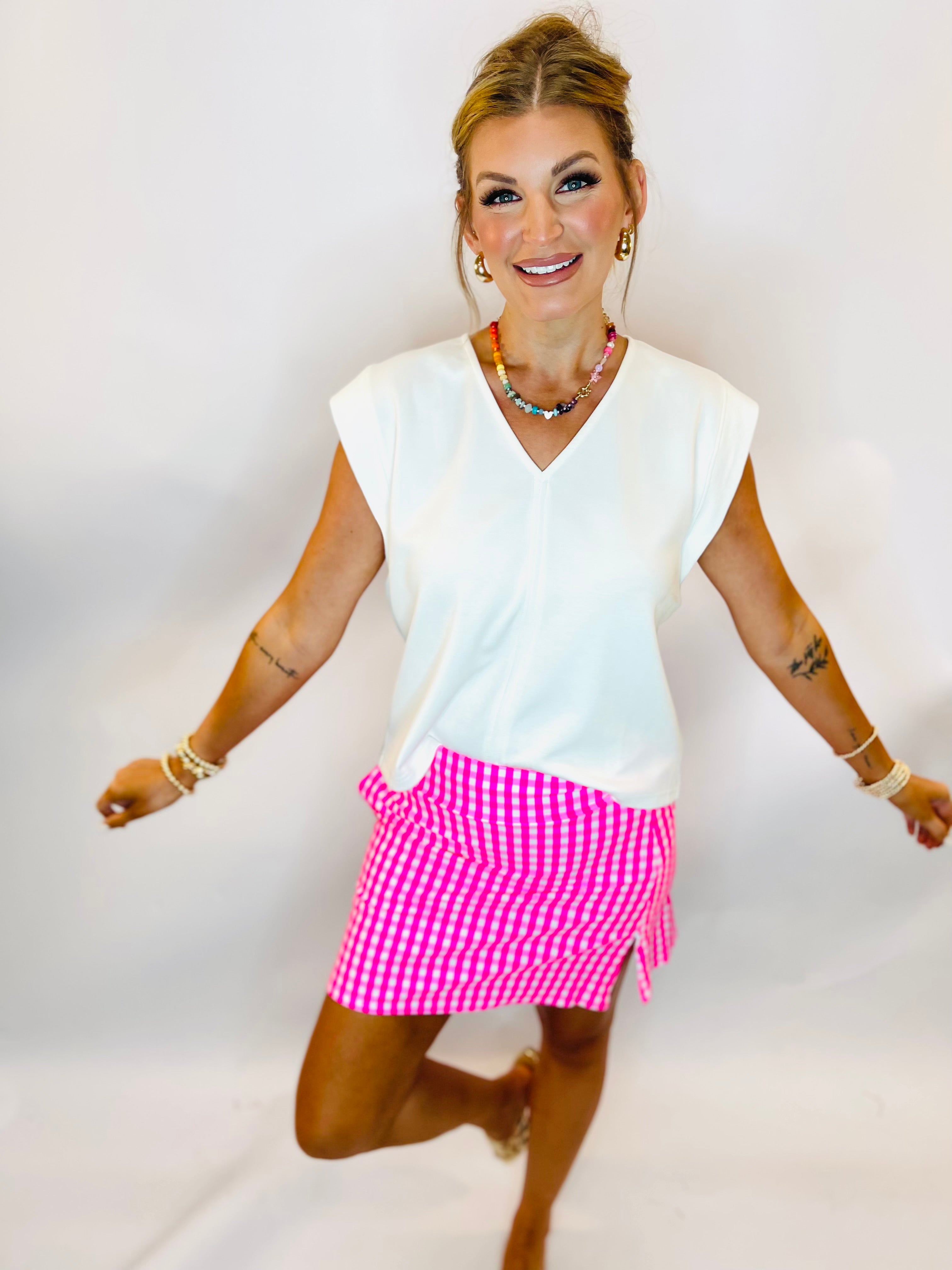 Wrenley Gingham Skort
