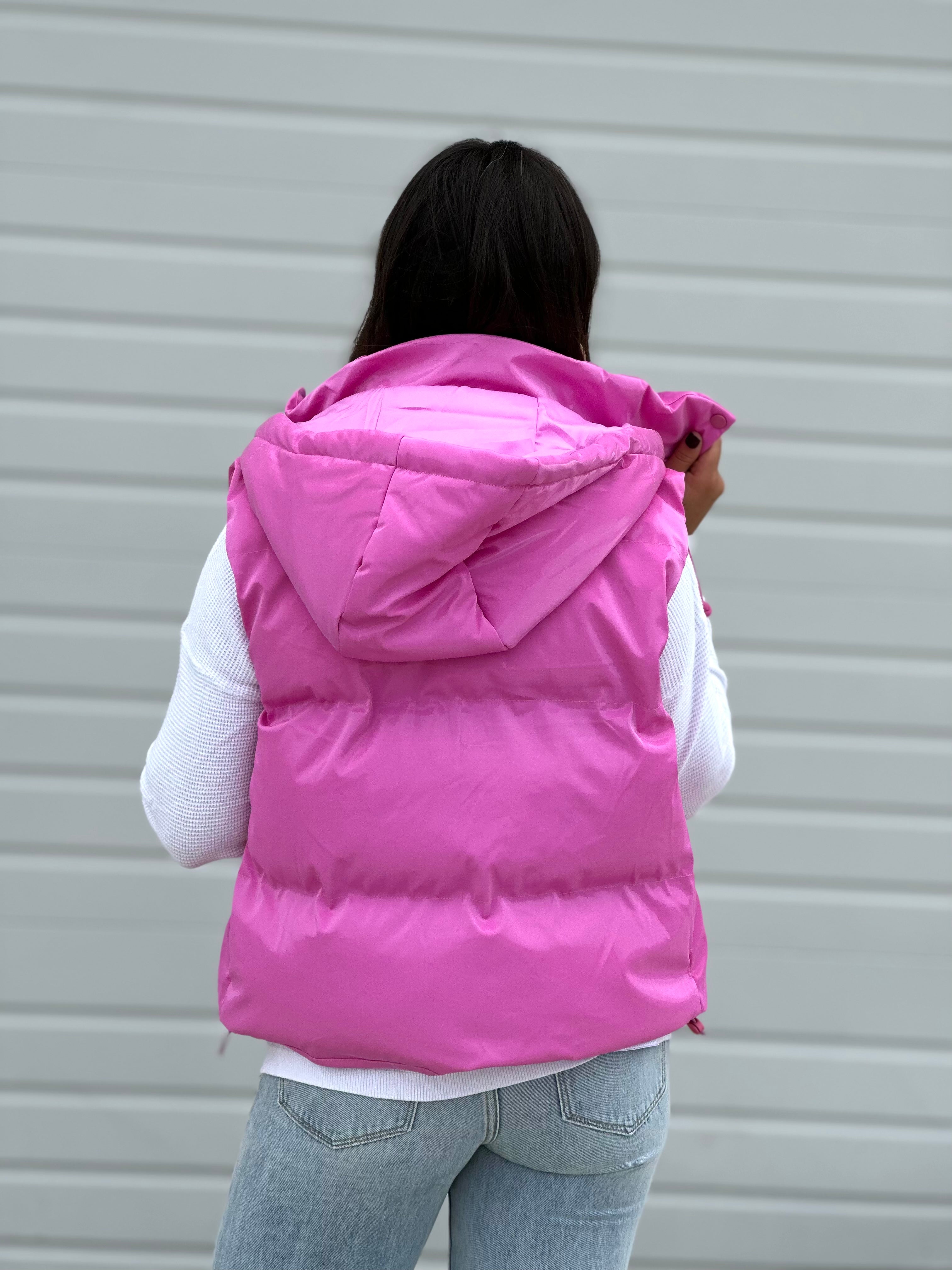 Ladies pink puffer on sale vest