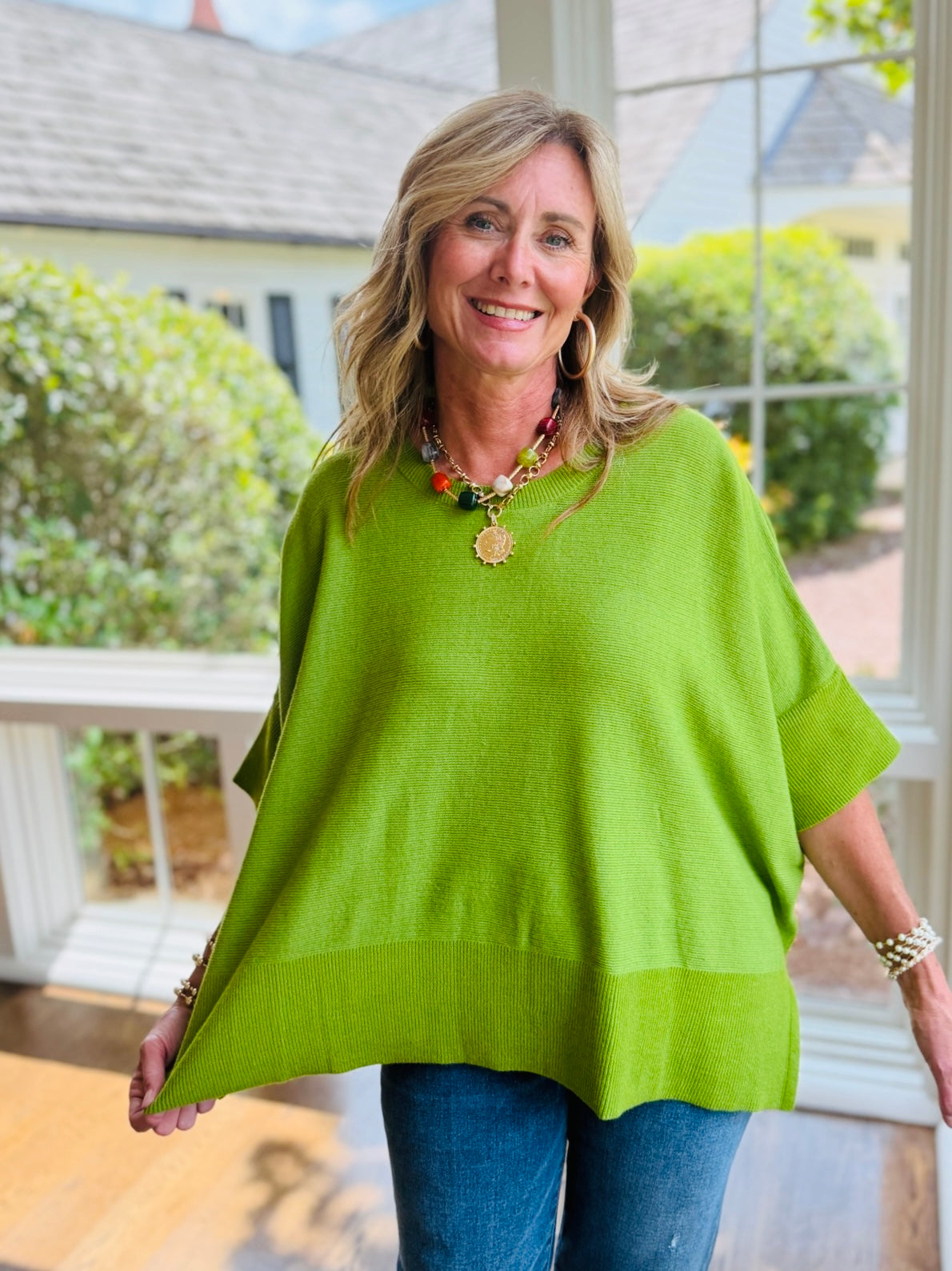Gina Sweater Top- Green