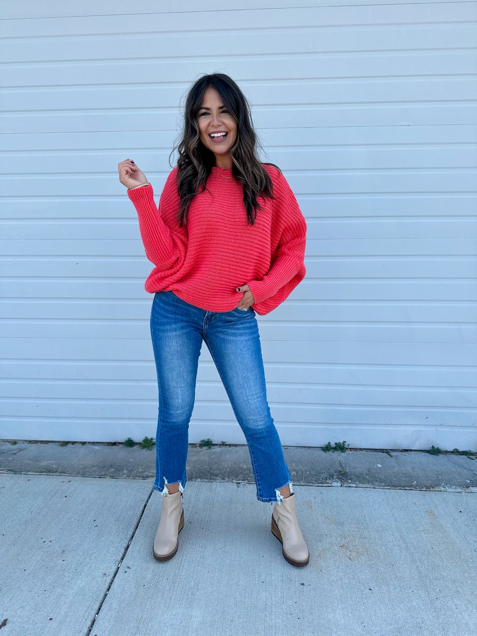 Becky Sweater - Coral - FINAL SALE