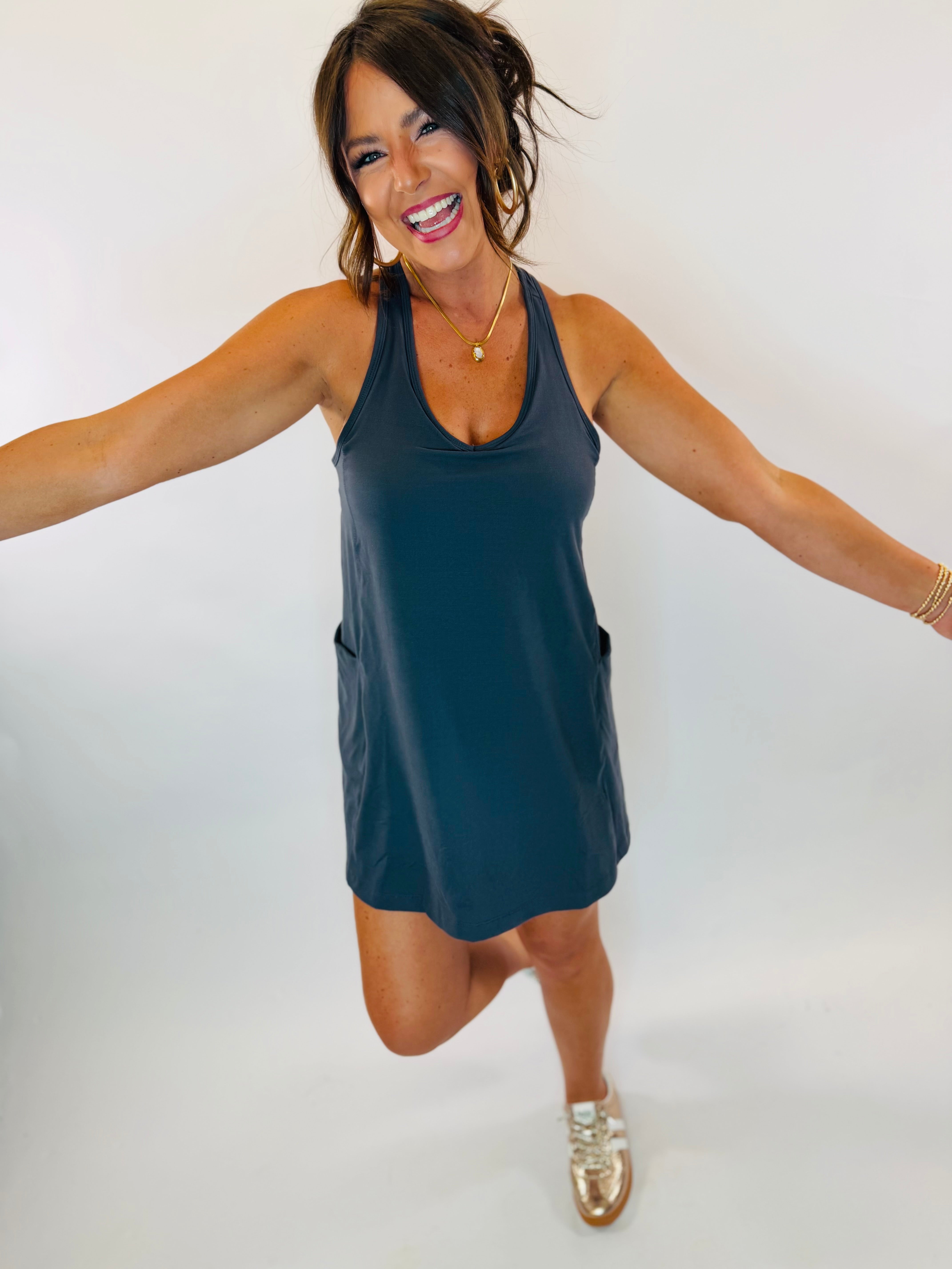 Tracey Romper- Charcoal