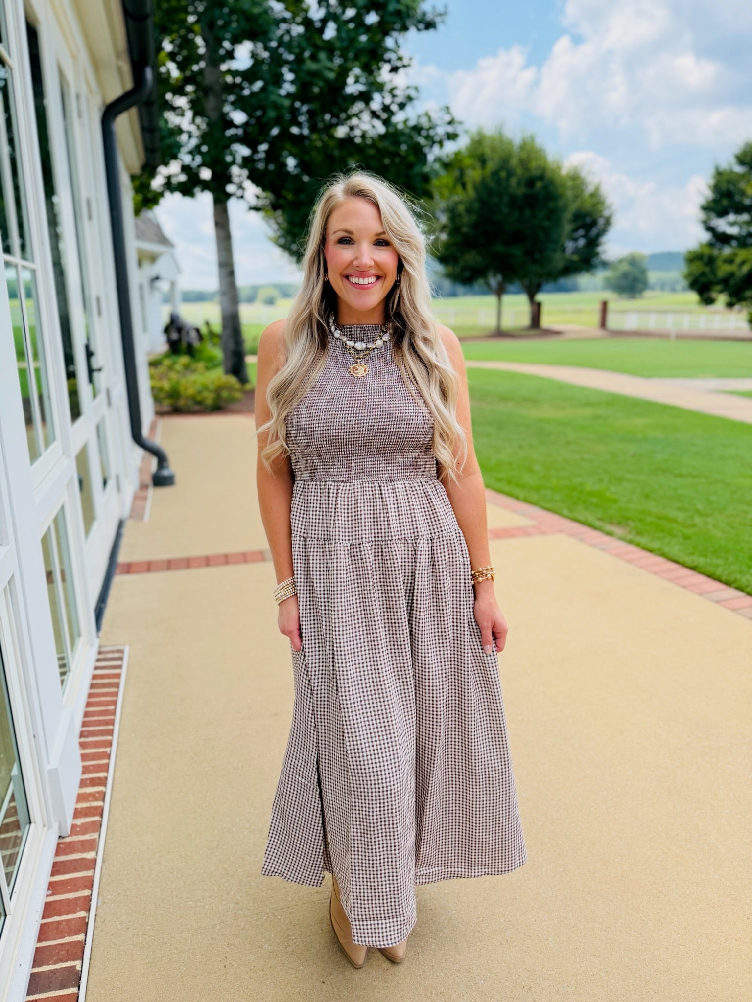 Lorin Dress- Brown
