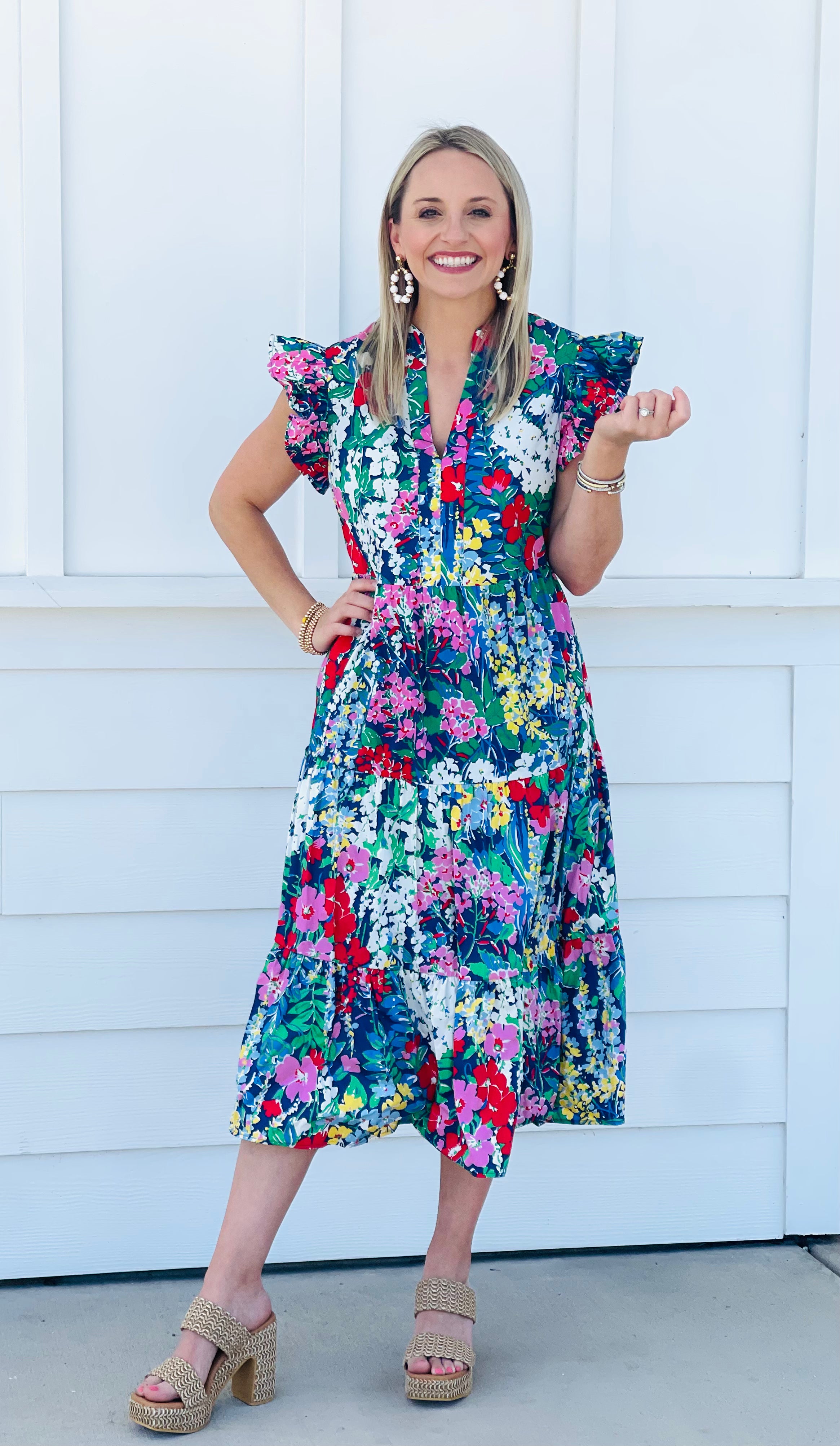 Garden party midi sales dress