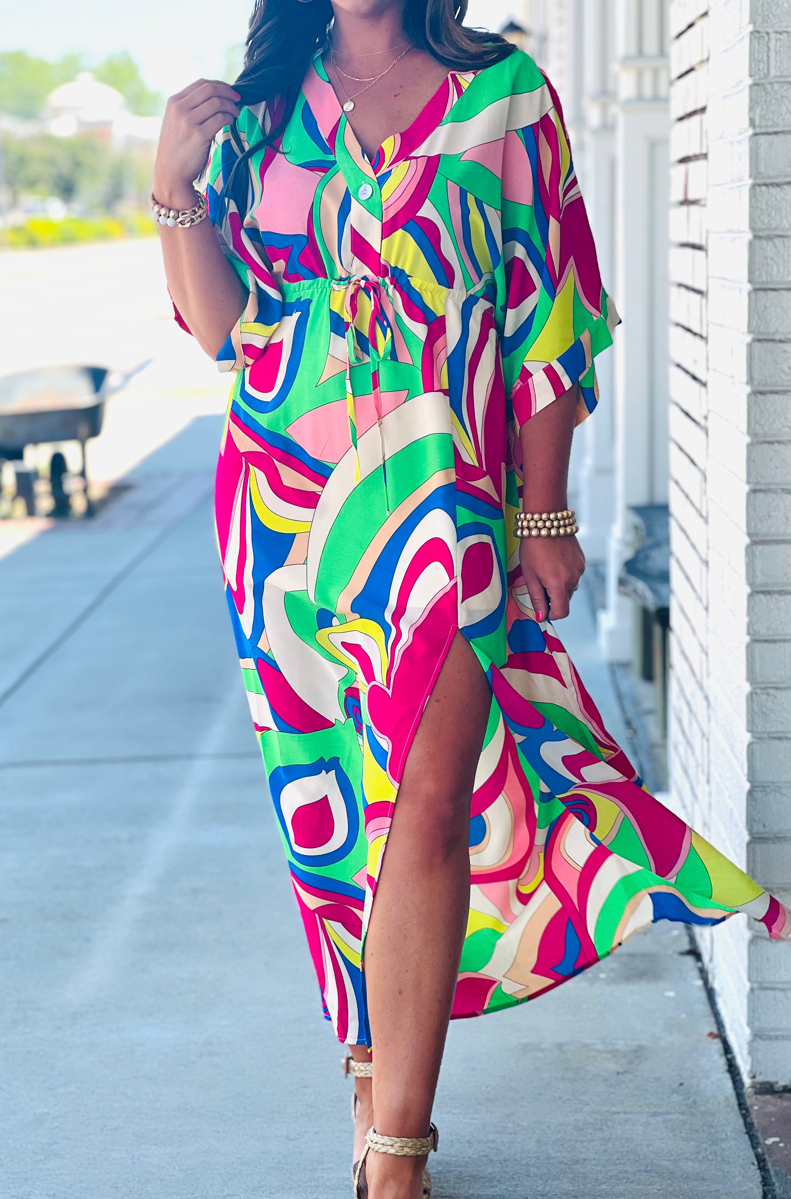 Drawstring top maxi dress
